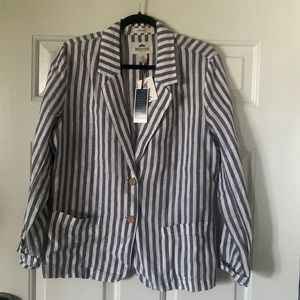 Blue and white stripped blazer